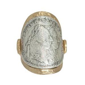 24K Gold Plated Curved Coin Ring by TAT2